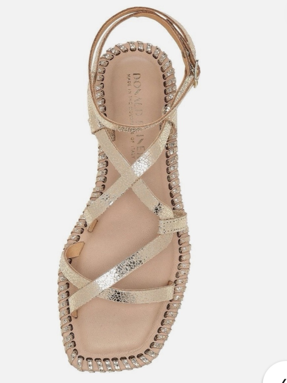 Donald Pliner Emiliarm Cracked Metallic Gold Sandals